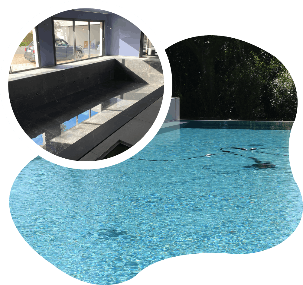 Intervention sur une piscine privée, et piscine à débordement sur Baillargues